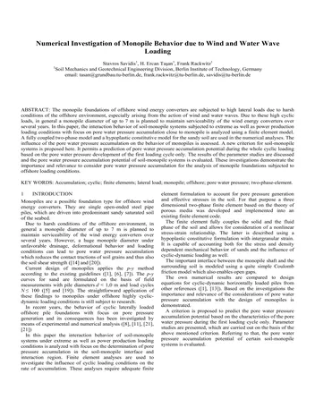 Más sobre Investigación Numérica del Comportamiento de Monopilotes debido a la Carga del Viento y las Olas de Agua.