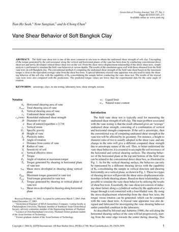 Más sobre Comportamiento al Corte de la Arcilla Suave de Bangkok Usando el Dispositivo Vane Shear